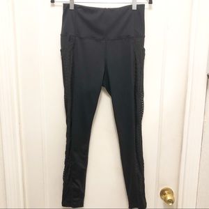 Kiava Legging. Sheer Side Leg Panel. Size Medium. Color Black.